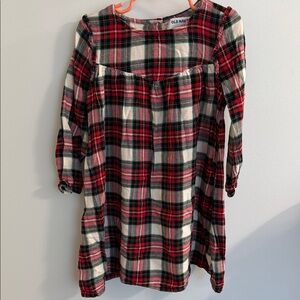 Old Navy Little Girls Red and Black Plaid Dress